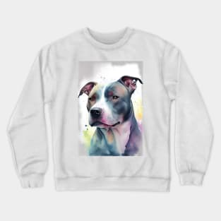 Watercolor Grey and White Pitbull Crewneck Sweatshirt